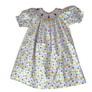 Princess Garden Ladybug Floral Smocked Dress Size  6
